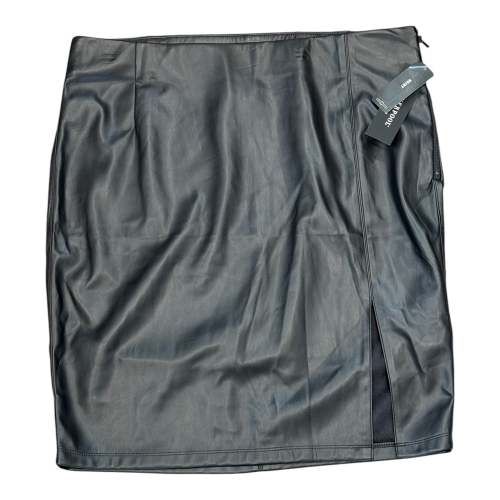 Liverpool Pencil Skirt Black Faux Leather Plus Size 16W